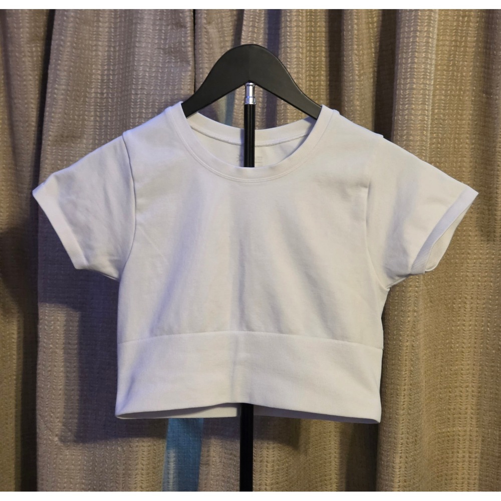Offline By Aerie Short Sleeve Crop Top Women's Size Small White